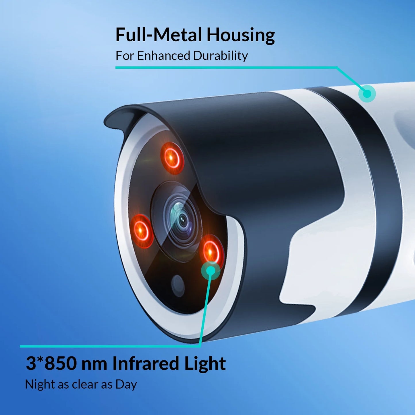 Security Cameras Wireless Wifi, 360° View Outdoor with Full Color Night Vision - Only for 2.4Ghz Wifi
