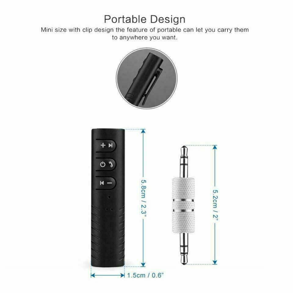 Wireless Bluetooth Receiver 3.5Mm AUX Audio Stereo Music Hands Free Car BT#153