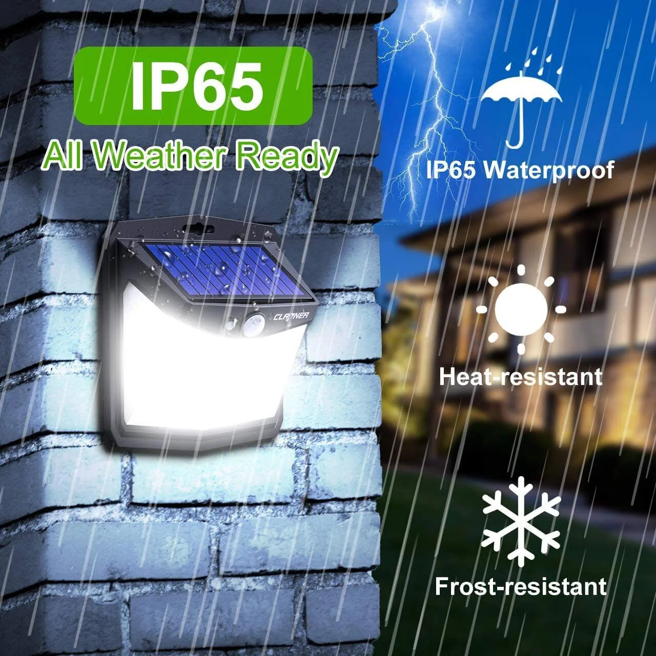 Solar Motion Lights Outdoor Waterproof, 270° Security Wall Lights 3 Lighting Modes Motion Sensor Outdoor Lights