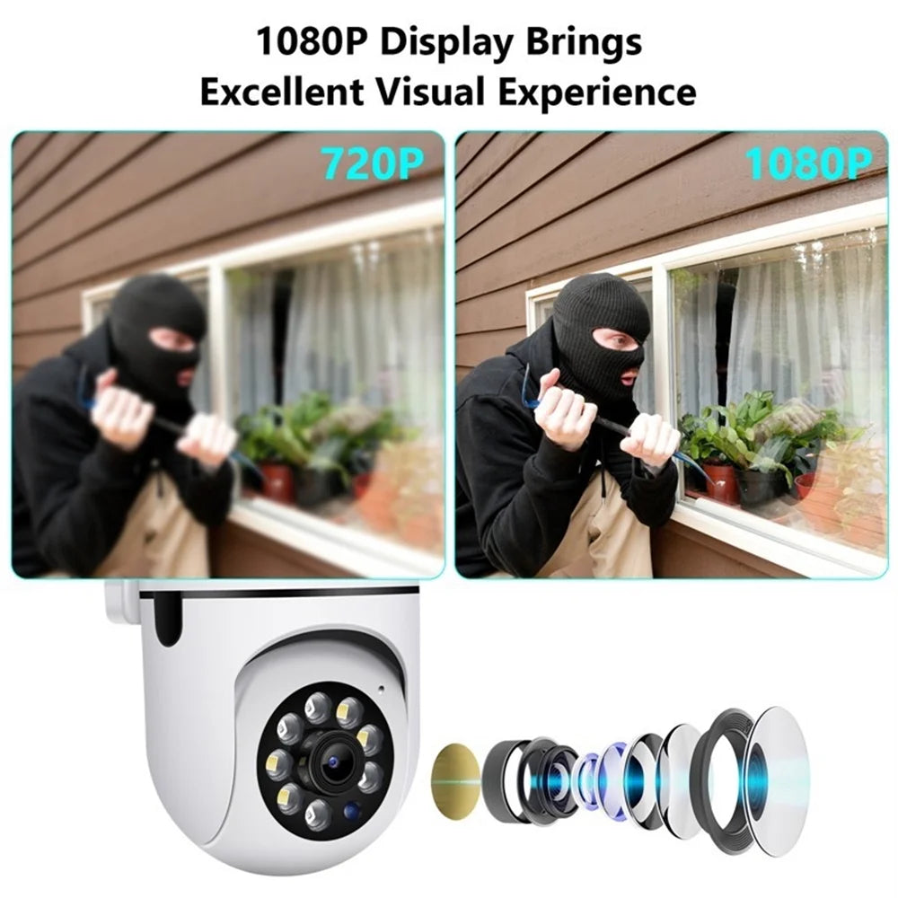 Advanced Wireless Security Camera System with 5G WiFi, Night Vision, Motion Detection, Auto Tracking, and Two-Way Audio