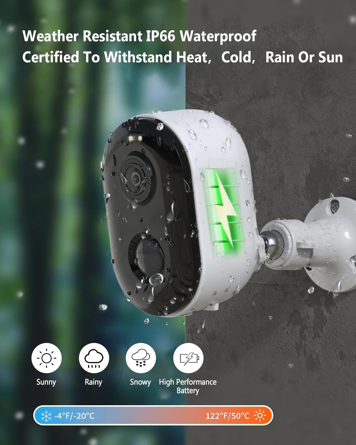 2K Wireless Outdoor Security Camera with Spotlight, Waterproof, PIR Detection, 2.4Ghz Wi-Fi, Rechargeable Battery Powered Home Surveillance Camera with Color Night Vision, 2-Way Audio, White
