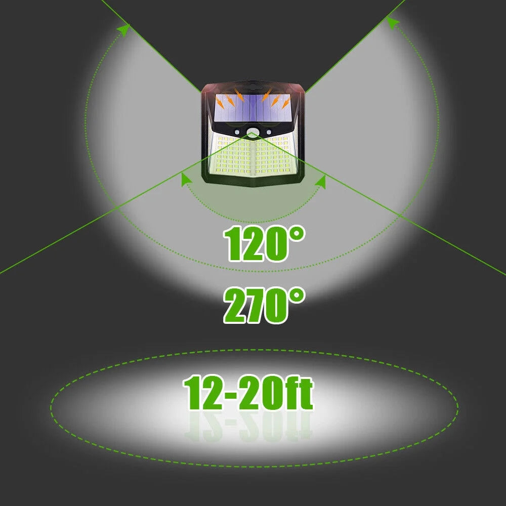 Solar Motion Lights Outdoor Waterproof, 270° Security Wall Lights 3 Lighting Modes Motion Sensor Outdoor Lights