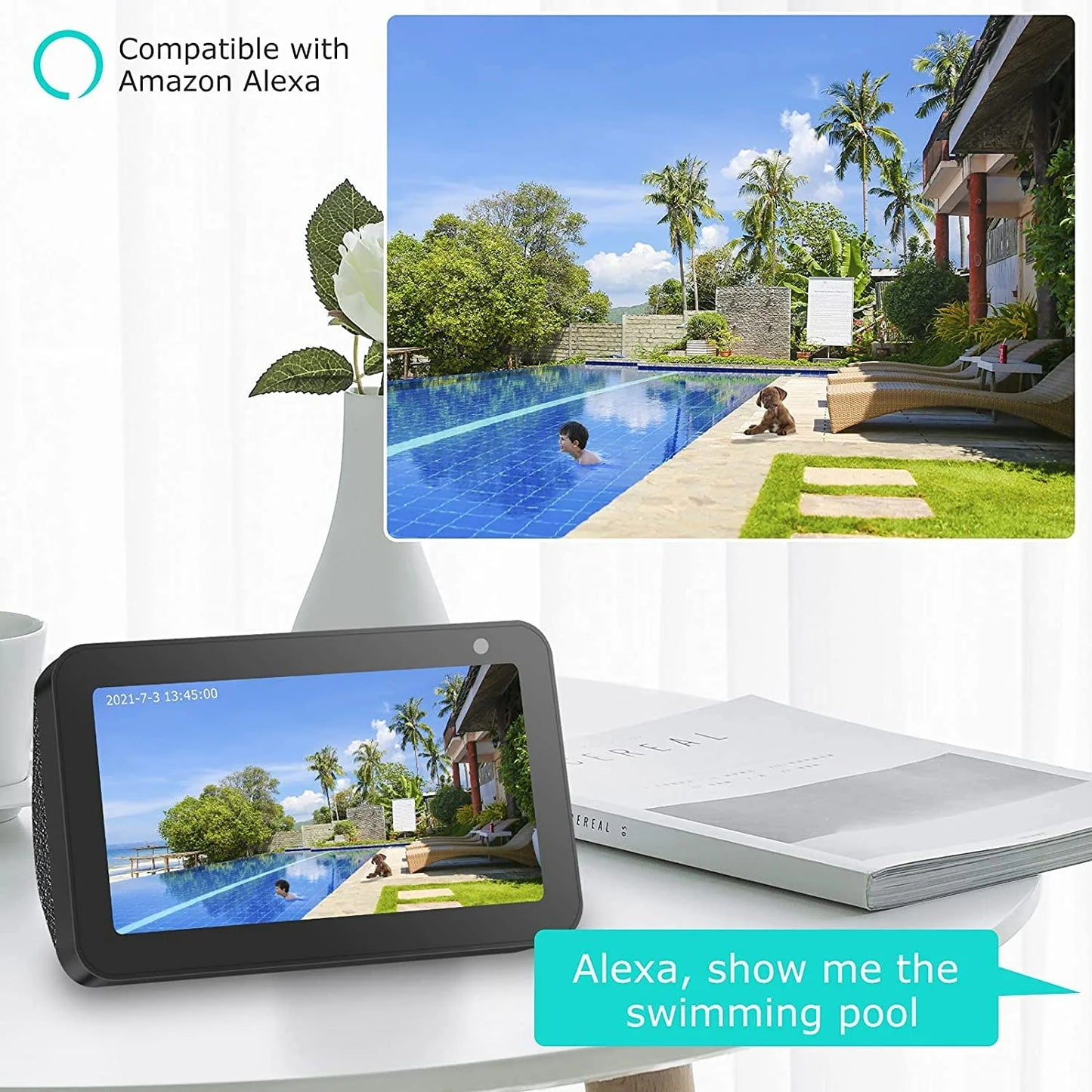 Security Cameras Wireless Wifi, 360° View Outdoor with Full Color Night Vision - Only for 2.4Ghz Wifi