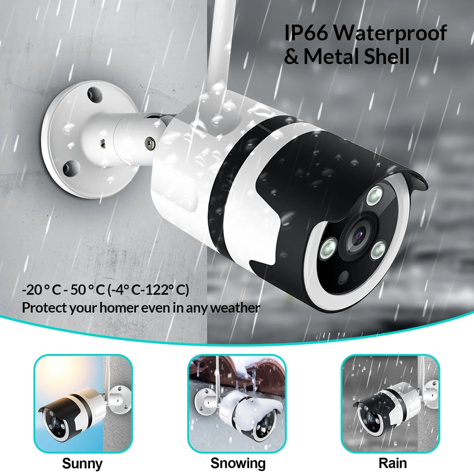 Security Cameras Wireless Wifi, 360° View Outdoor with Full Color Night Vision - Only for 2.4Ghz Wifi