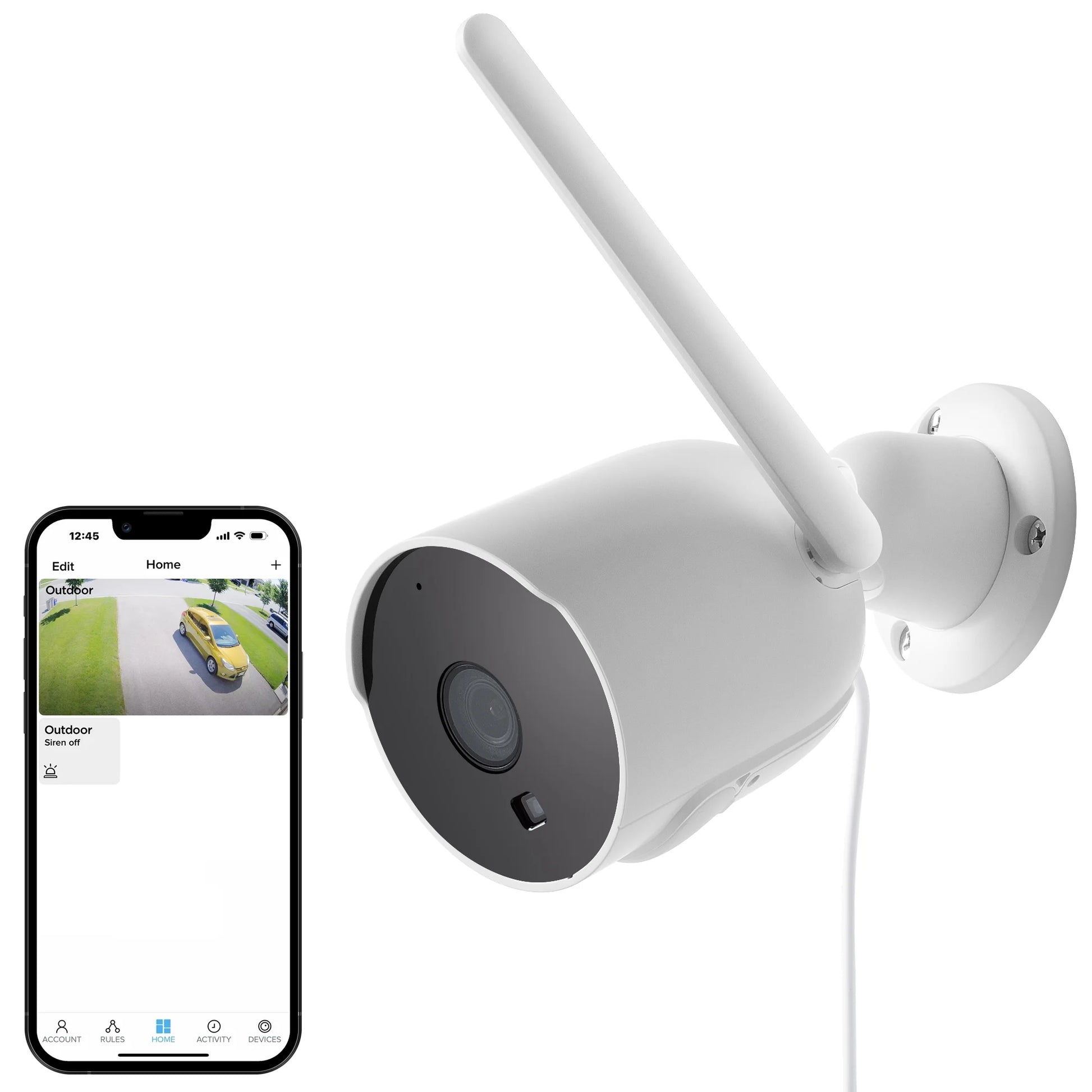 Outdoor Camera 1080P – Weatherproof Security Camera with Night Vision, White (1-Pack)