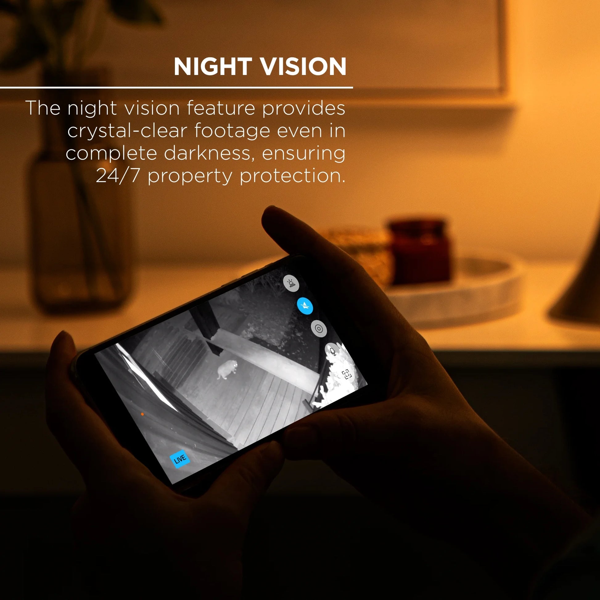 Outdoor Camera 1080P – Weatherproof Security Camera with Night Vision, White (1-Pack)