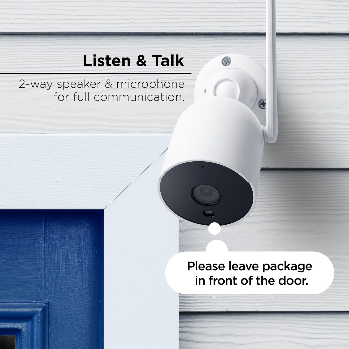 Outdoor Camera 1080P – Weatherproof Security Camera with Night Vision, White (1-Pack)